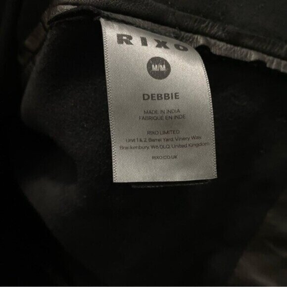 RIXO Jacket Size Medium Black Debbie Leather Read* Grunge Ruffle Bib Goth - Picture 8 of 13